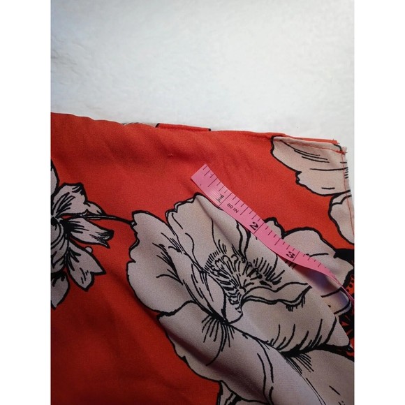 Adrianna Papell Red Floral Mock Wrap Midi Dress Ruffle Short Sleeves Size 16W - Picture 14 of 14